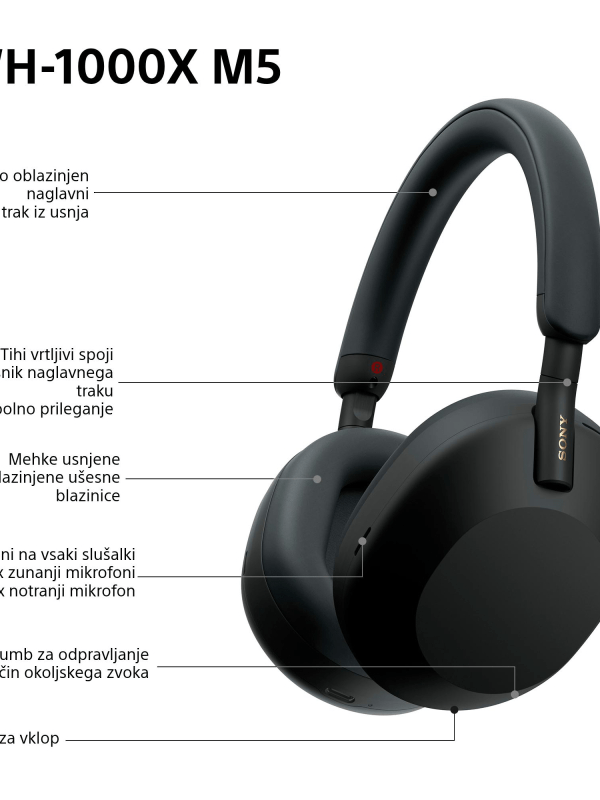 SONY BT slušalke WH1000XM5B črne