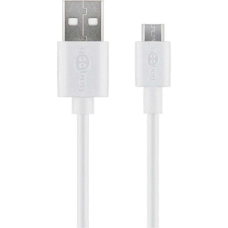 GOOBAY USB 2.0 (M) na microUSB (Type B) 1m bel polnilni kabel