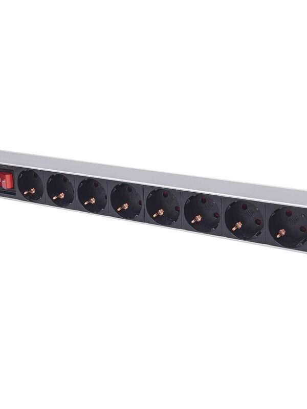 INTELLINET 19" Rackmount 1U 3m 8 vtičnic za omrežne omare prenapetostna zaščita razdelilec