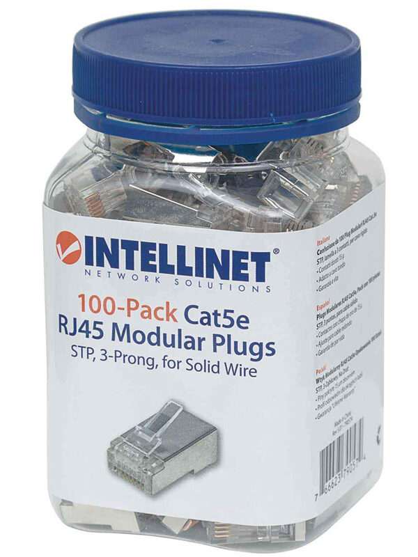 INTELLINET 100 kos Cat5e RJ45 STP 3-točkovni modularni konektorji