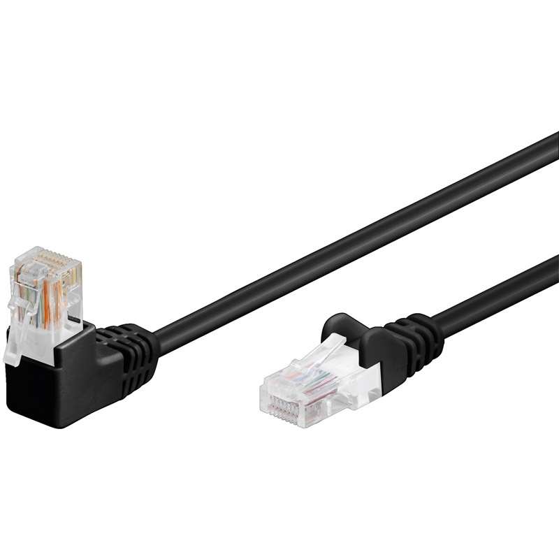 GOOBAY U/UTP CAT 5e kotni 90° 5m črn patch kabel