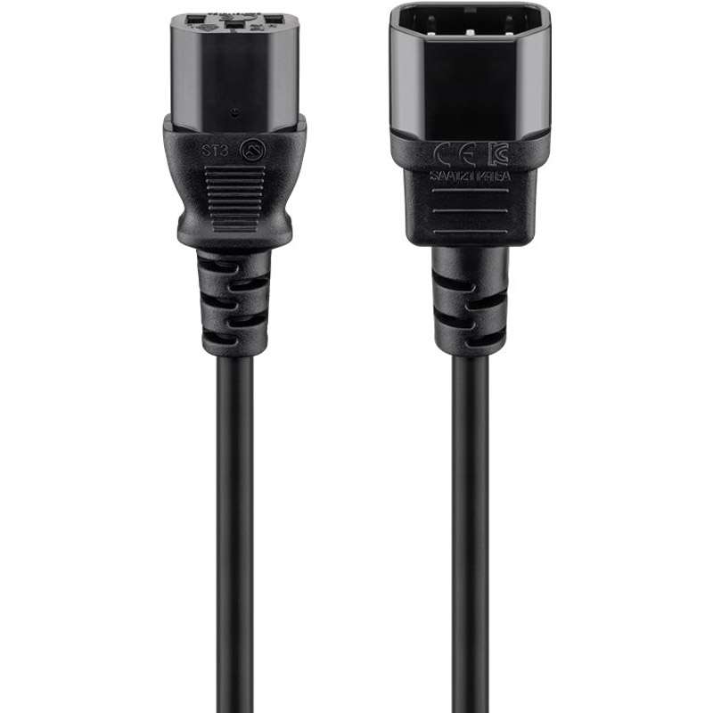 5m črn C14/ C13 podaljšek za napajalni kabel
