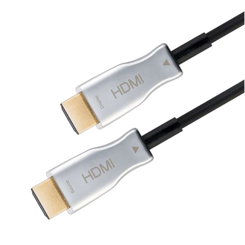 GOOBAY Optical Hybrid High Speed HDMI (M/M) 2.0 4K 60Hz 20m z Ethernet AOC pozlačen črn Optični Hibridni kabel