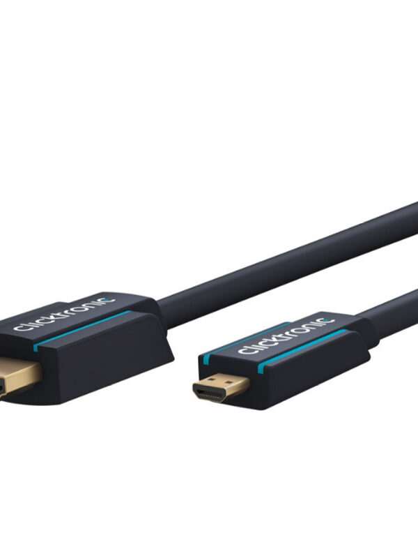 CLICKTRONIC High Speed HDMI (M) na micro HDMI (M) 1.4 4K 30Hz 2m z Ethernet pozlačen črn kabel