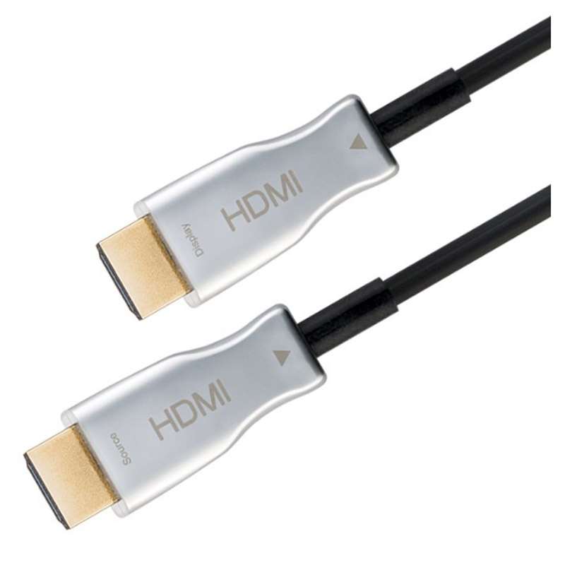 GOOBAY Optical Hybrid Ultra High Speed HDMI (M/M) 2.1 8K 60Hz 20m z Ethernet AOC pozlačen črn Optični Hibridni kabel