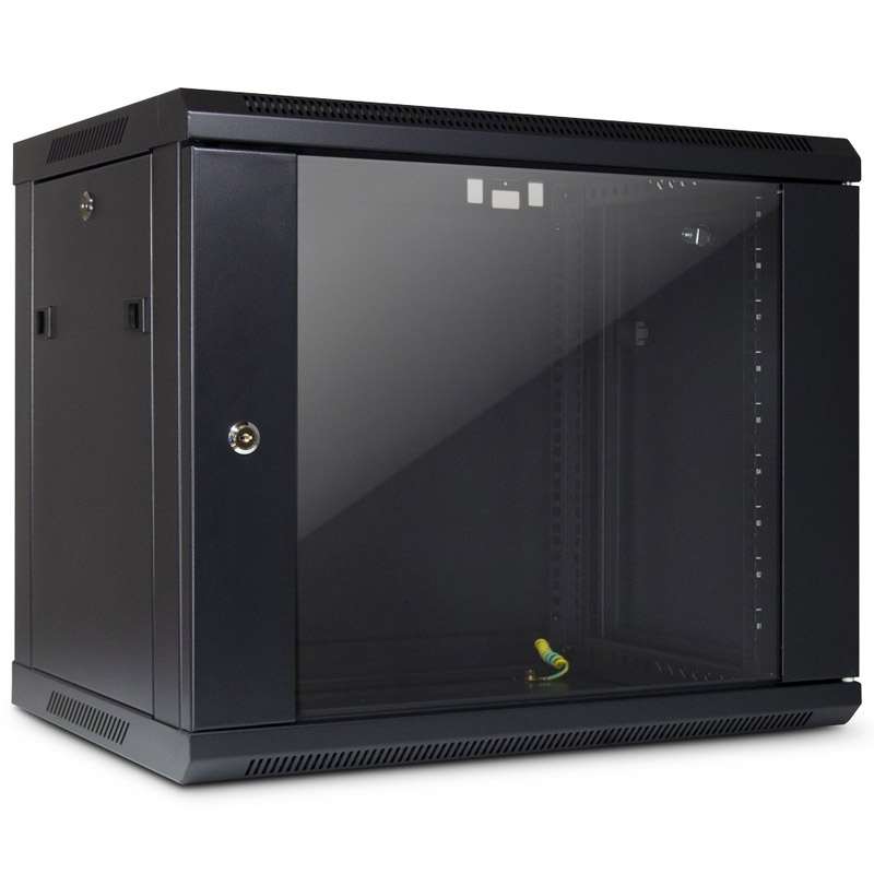 INTER-TECH SMA-6409 19" 9U 600x450 črna zidna komunikacijska omara