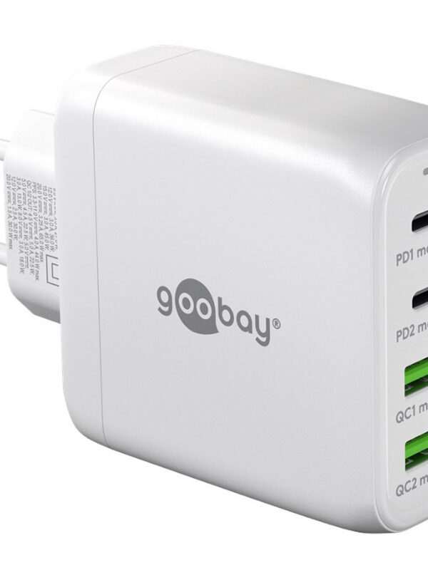 GOOBAY 2x USB-C + 2x USB-A 5V 68W beli hitri polnilec