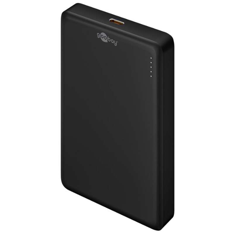 GOOBAY Magnetic Wireless PowerBank 10.000 mAh črna brezžična prenosna baterija