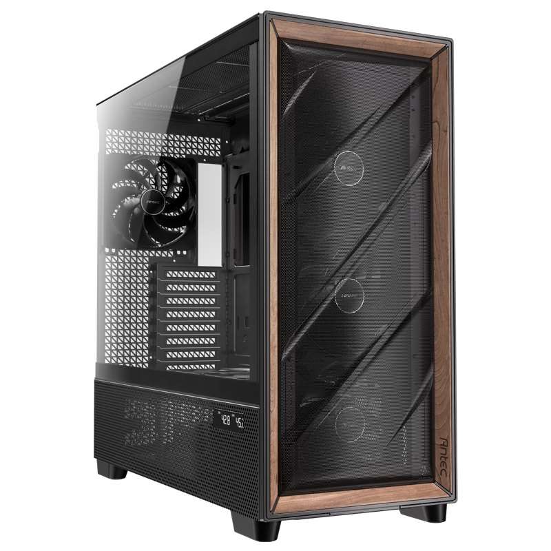 ANTEC Flux PRO Full Tower okno leseno črno/rjavo gaming ohišje