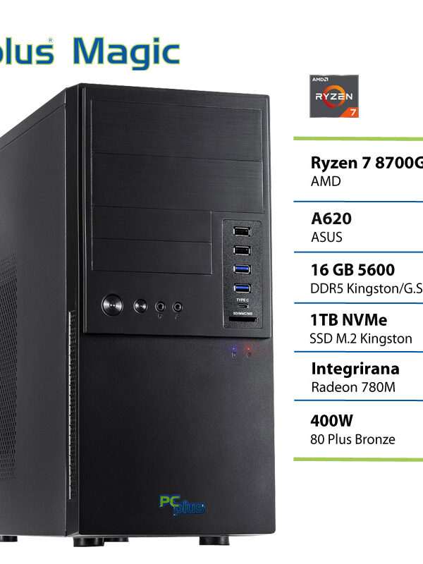 PCPLUS Magic Ryzen 7 8700G 16GB 1TB SSD namizni računalnik