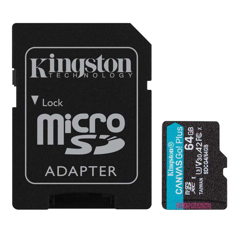 KINGSTON Canvas Go! Plus microSD 64GB Class 10 UHS-I U3 V30 A2 SD adapter SDCG4/64GB spominska kartica
