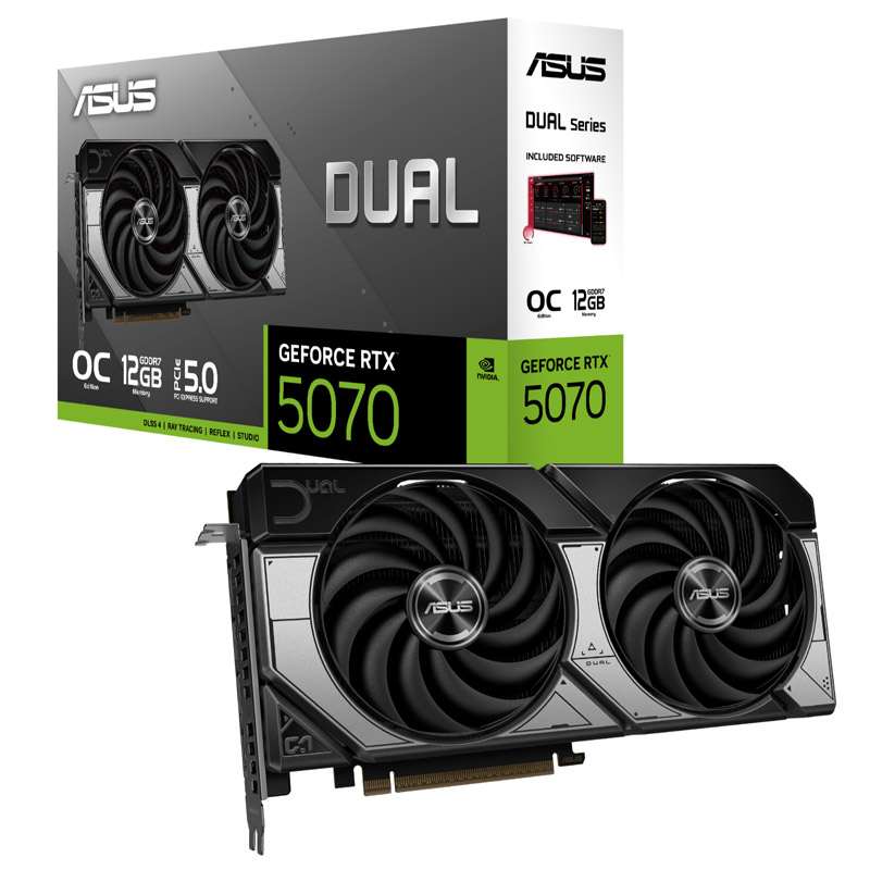 ASUS Dual GeForce RTX 5070 OC 12GB GDDR7 DUAL-RTX5070-O12G grafična kartica