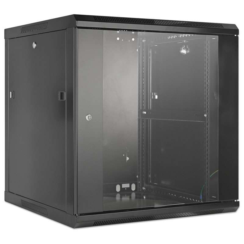 INTELLINET 19'' 12U 600x600 črna zidna komunikacijska omara