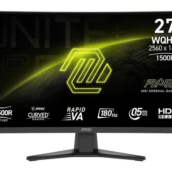 Zaslon MSI MAG 275CQF E18 / 27" / WQHD / Rapid VA / 180Hz / 0.5ms (GtG) / ukrivljen / črn