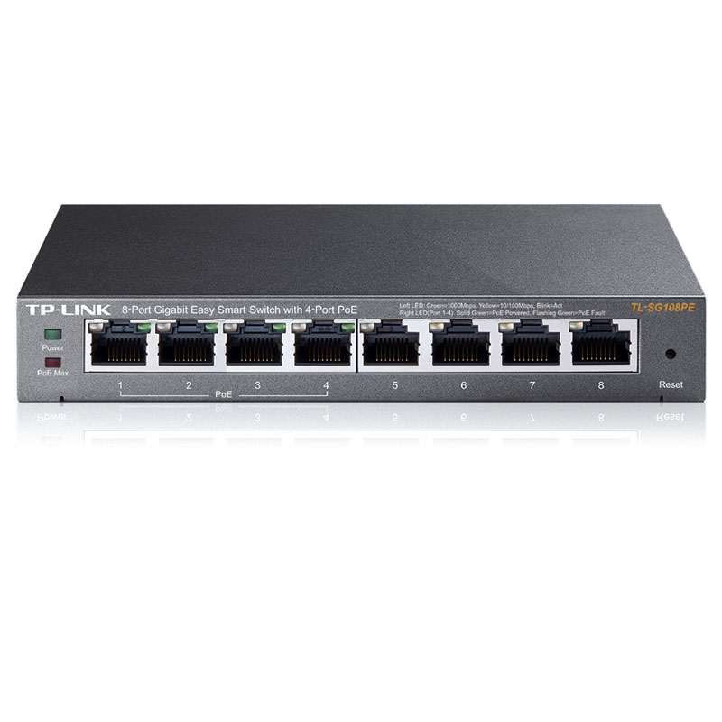 TP-LINK TL-SG108PE 8-port gigabit (4x PoE+) RJ45 Easy Smart mrežno stikalo switch