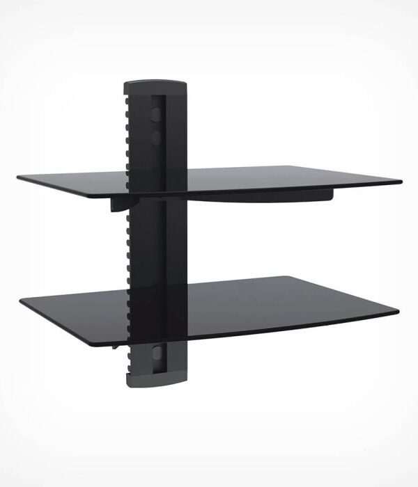 VonHaus steklena plavajoča polica 2x - črna