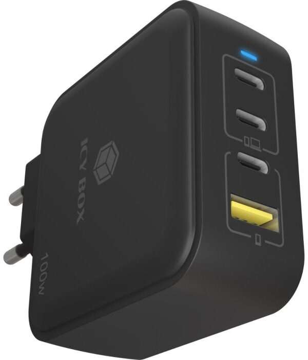 IcyBox IB-PS1040-PD 4-portni USB-C/A 100W GaN polnilec