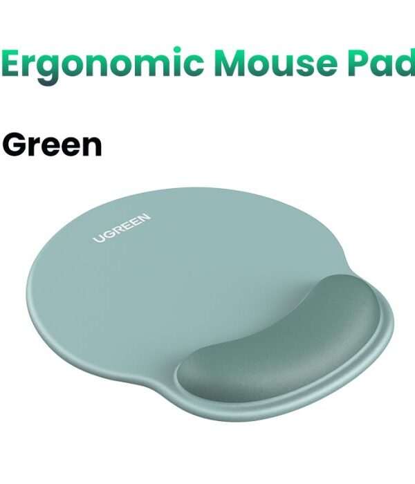Ugreen ergonomska podloga za miško z naslonom za zapestje - zelena