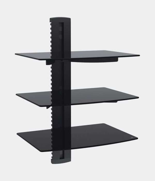 VonHaus steklena plavajoča polica 3x - črna