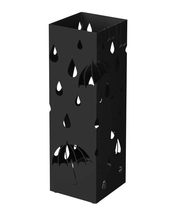 SONGMICS Kovinsko stojalo za dežnike s kljukicami in posodo za kapljice LUC49B