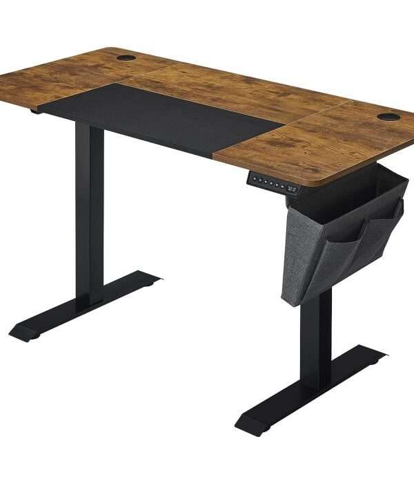 SONGMICS električna Sit/Stand miza z okvirjem črno rustikalna