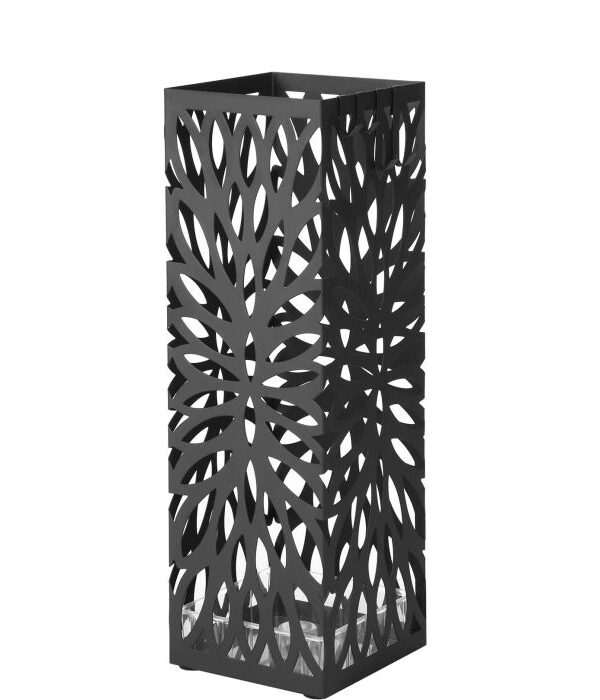 SONGMICS Kovinsko stojalo za dežnike s kljukicami in posodo za kapljice LUC48B