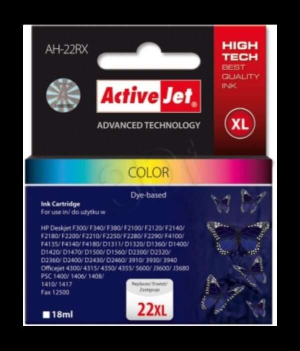 ActiveJet komplet barvnih črnil HP C9352A 22XL