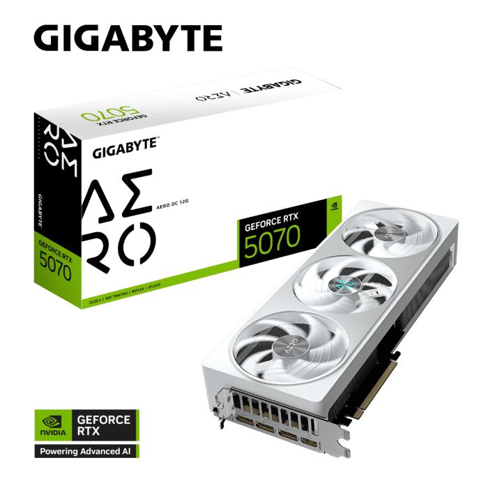 Grafična kartica GIGABYTE GeForce RTX 5070 AERO OC 12G