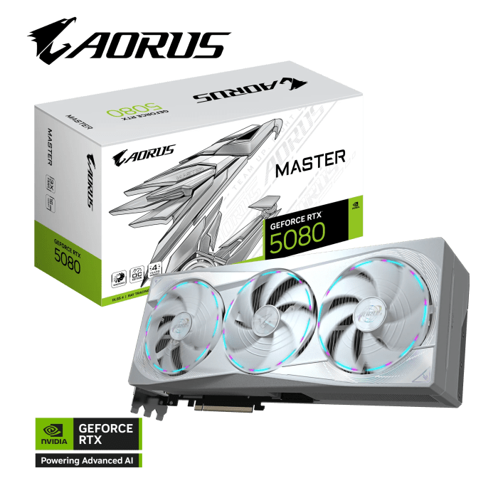 Grafična kartica GIGABYTE AORUS GeForce RTX 5080 MASTER ICE 16G