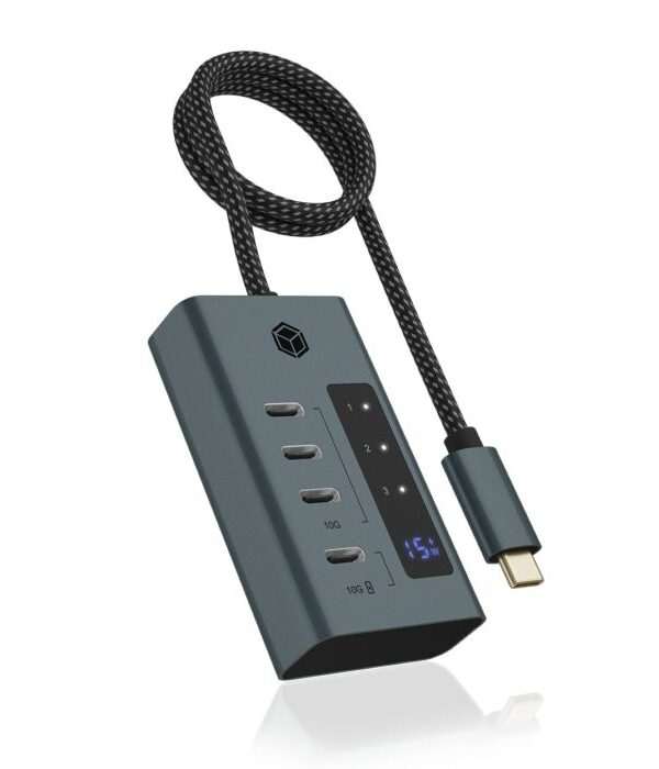 IcyBox IB-HUB1454-C31 4-portno hub z vmesnikom USB 3.2 Gen 2 Type-C