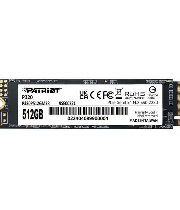 Patriot P320 512GB M.2 NVMe SSD PCIe Gen 3 x4