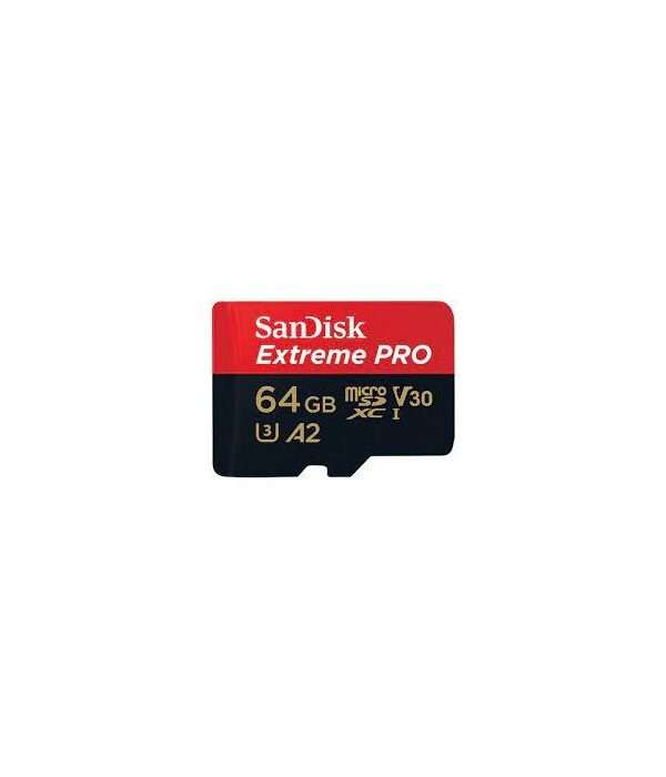SanDisk Extreme PRO microSDXC 64GB + SD Adapter do 200MB/s & 90MB/sA2 C10 V30 UHS-I U3