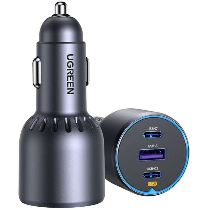 Ugreen 75W 3-portni avtomobilski polnilec