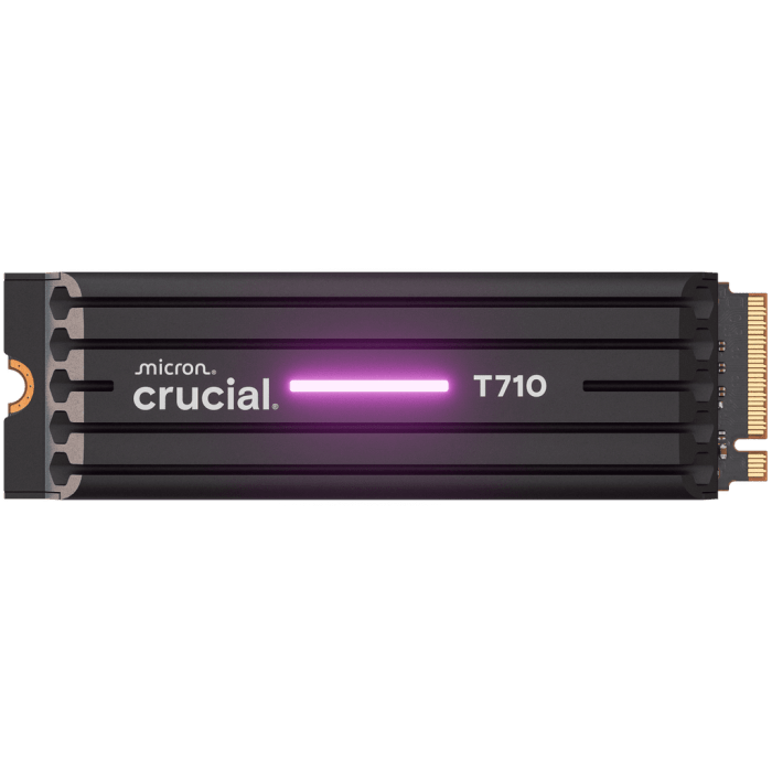 Crucial T710 2TB PCIe Gen5 NVMe 2280 M.2 SSD s hlajenjem