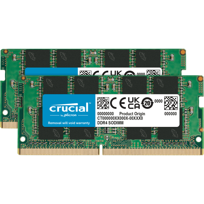 Crucial 32GB Kit (2x16GB) DDR4-3200 SODIMM PC4-25600 CL22