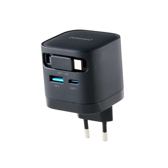 Intenso 65W GaN napajalnik z vgrajenim kablom USB-C