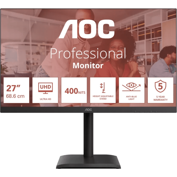 AOC U27E4CV 27" IPS UHD 60Hz USB-C PD poslovni monitor